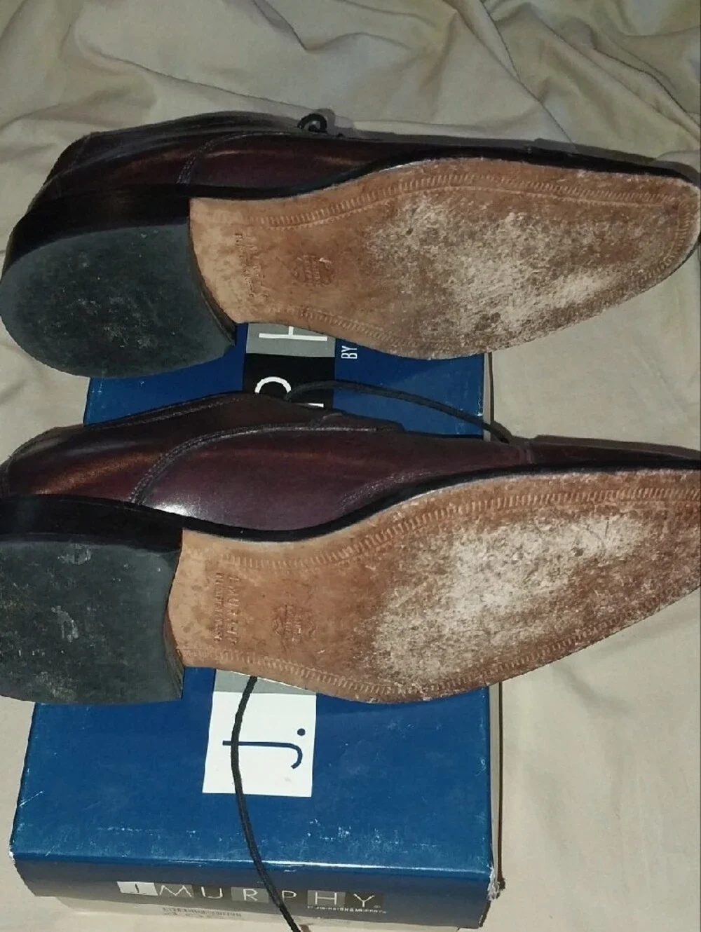 Men's Brown Leather Lace-Up Oxfords by J. Murphy